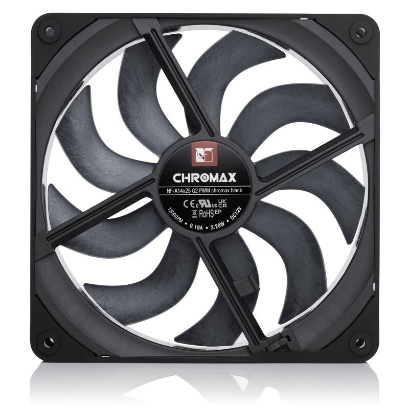 Detalj av Noctua NF-A14x25 G2 PWM chromax.black vifte