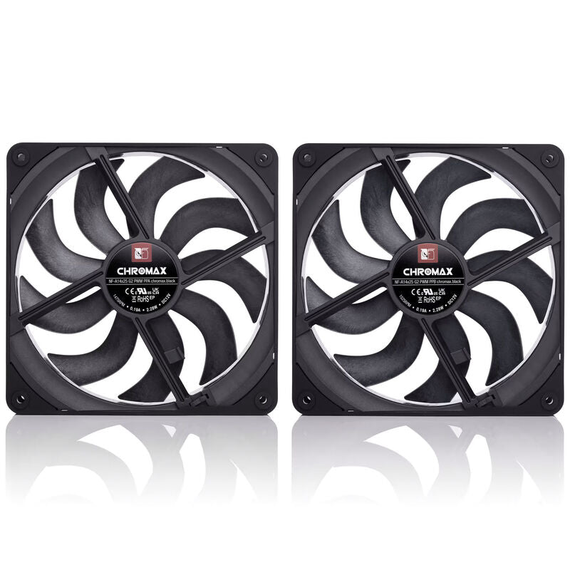 Detaljbilde av Noctua NF-A14x25 G2 PWM chromax.black vifte 140 mm
