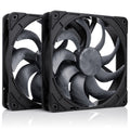 Noctua NF-A14x25 G2 PWM chromax.black vifte 140 mm forfra