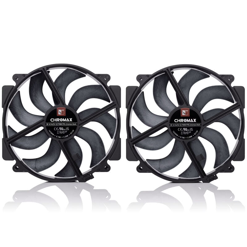Noctua NF-A14x25r G2 PWM chromax.black vifte detalj av blader