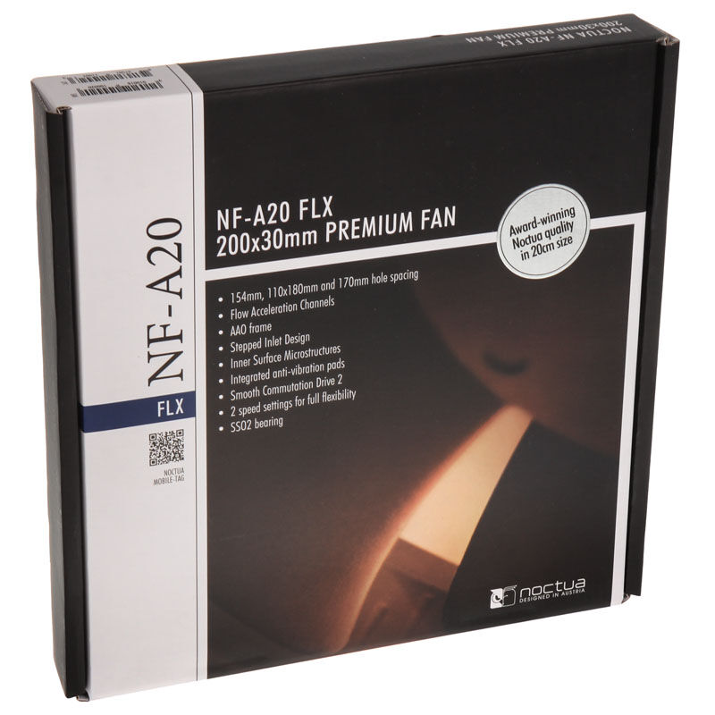 Noctua NF-A20 FLX vifte 200 mm stillegående kabeltilkobling
