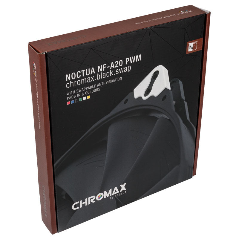 Noctua NF-A20 PWM chromax.black.swap vifte 200 mm svart med kabeltilkobling