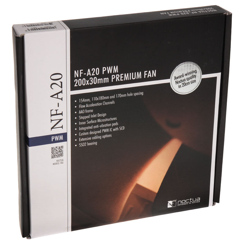 Noctua NF-A20 PWM vifte 200 mm kabeltilkobling