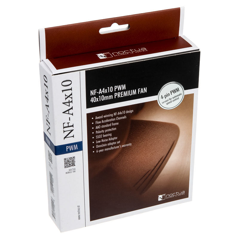 Noctua NF-A4x10 PWM vifte 40 mm 5000 RPM med kabler