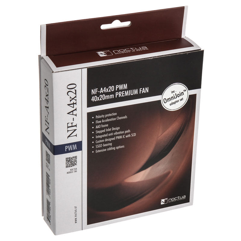 Noctua NF-A4x20 PWM vifte 40 mm stillegående vinklet visning