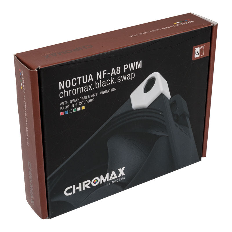 Noctua NF-A8 PWM chromax.black.swap vifte 80 mm svart med Anti-Vibrasjons-Pads