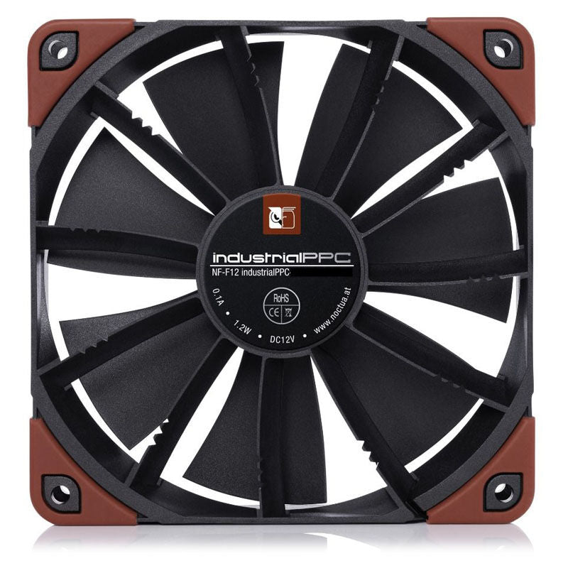 Nærbilde av Noctua NF-F12 industrialPPC-24V-3000 IP67 PWM vifte 120 mm