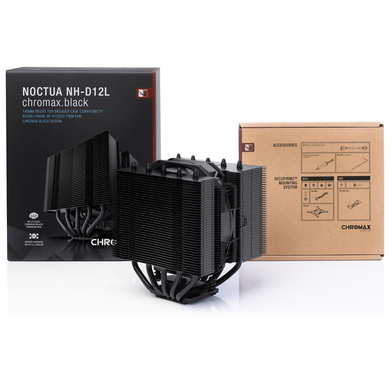 Noctua NH-D12L chromax.black CPU-kjøler med kjøleribber