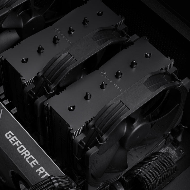 Detalj av Noctua NH-D15 chromax.black heatpipes