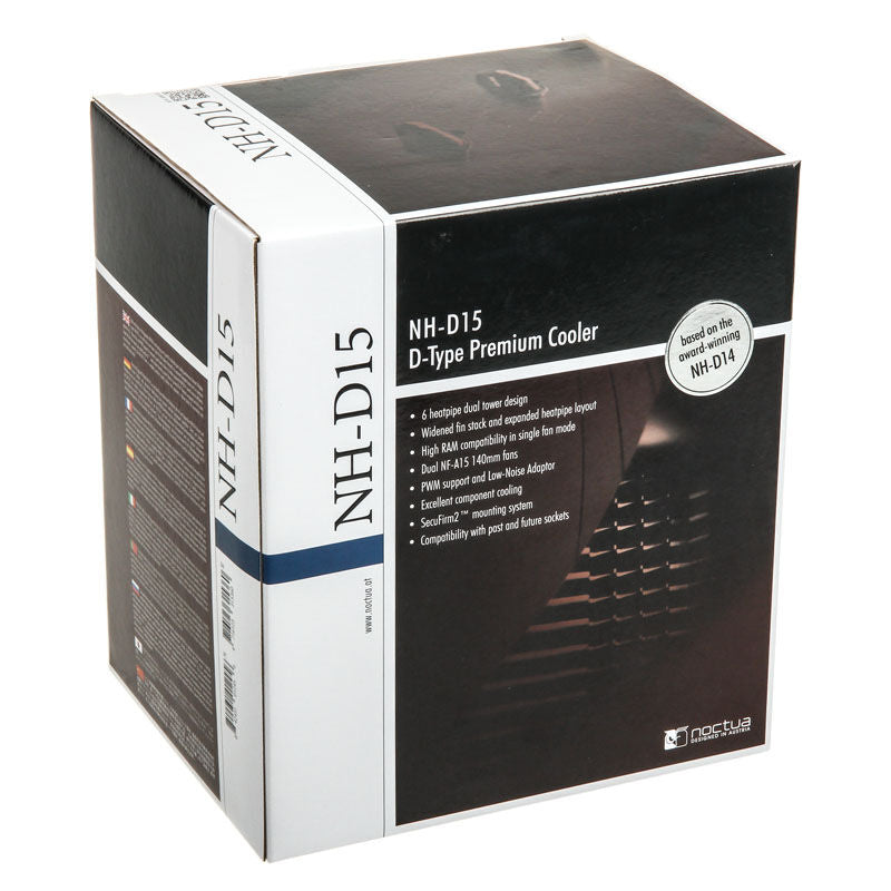 Noctua NH-D15 CPU-kjøler dobbelttårn emballasje