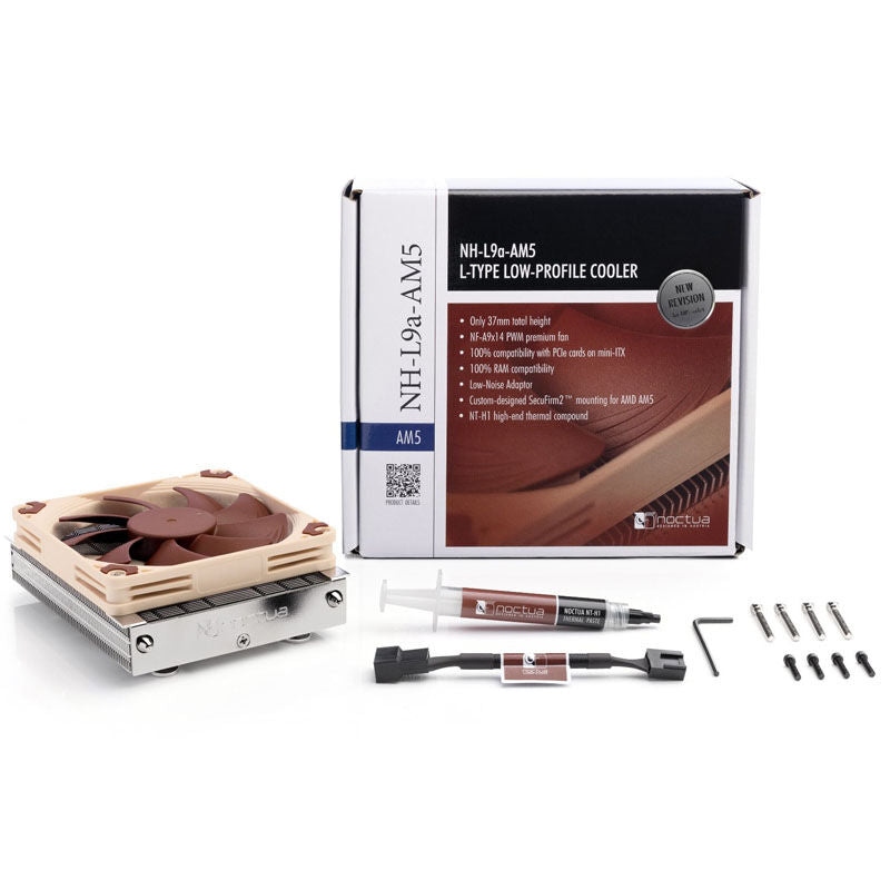 Nærbilde av vifte på Noctua NH-L9a-AM5 Low Profile CPU-kjoler