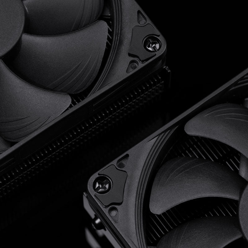 Noctua NH-L9i-17xx chromax.black nærbilde av heatpipes