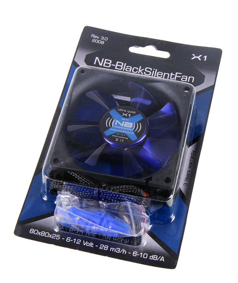 Noiseblocker BlackSilent Fan X1 vifte 80 mm stillegående montert