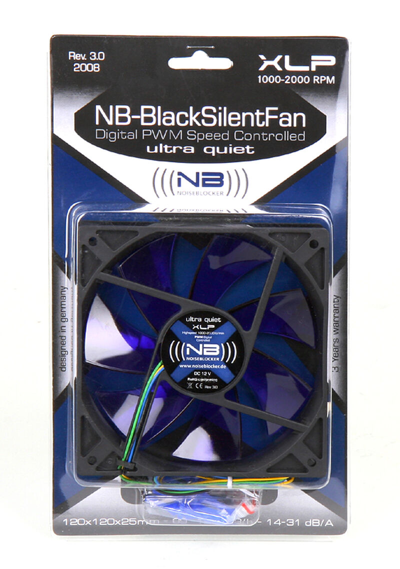Noiseblocker BlackSilent Fan XL-P vifte 120 mm PWM montert i PC