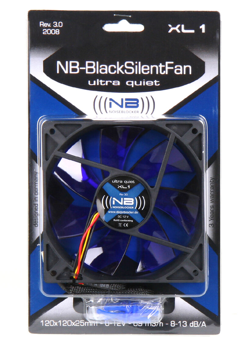 Detalj av vibrasjonsdempede gummipinner på Noiseblocker BlackSilent Fan XL1