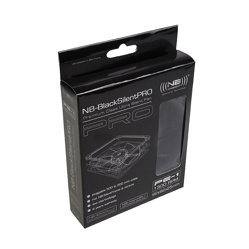 Montert Noiseblocker BlackSilent Pro PE-1 vifte 92 mm i PC