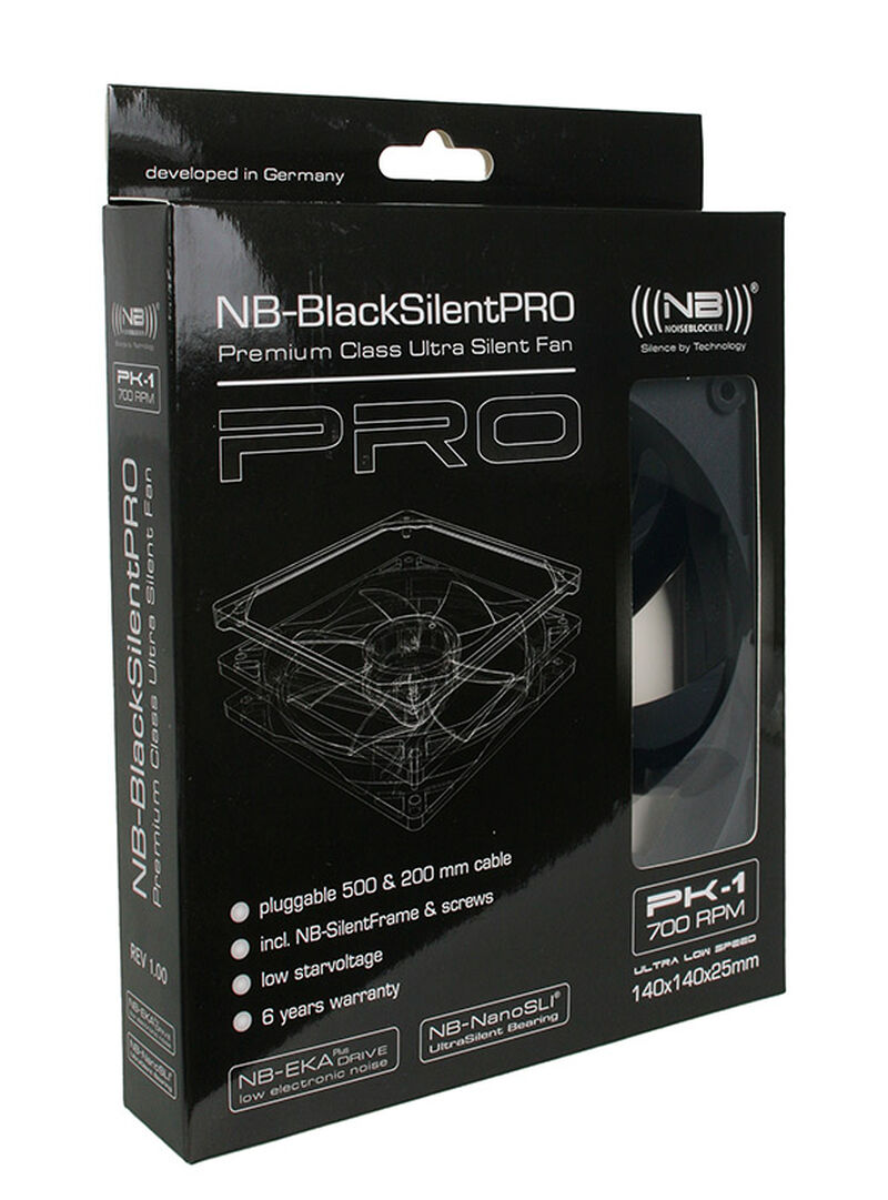 Noiseblocker BlackSilent Pro PK1 kabinettvifte montert i PC