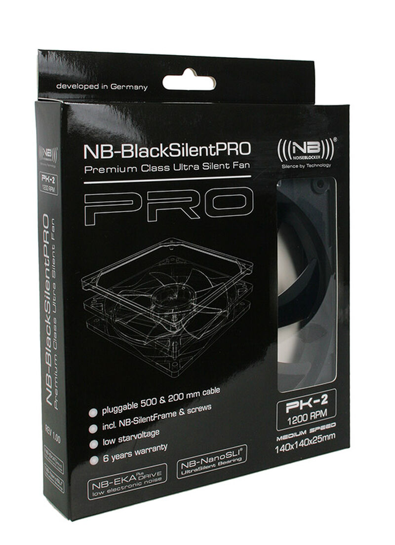 Noiseblocker BlackSilent Pro PK2 vifte 140 mm stillegående montert