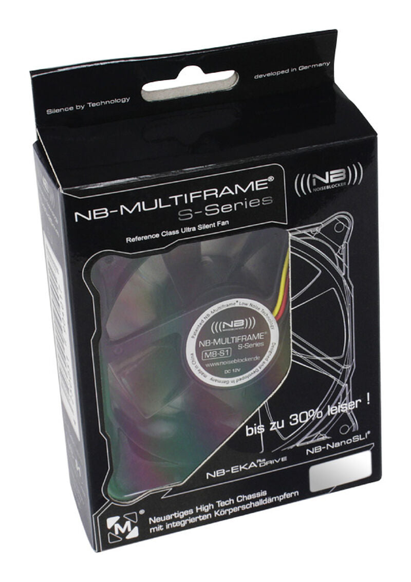 Noiseblocker Multiframe S-Series M8-S2 vifte 80 mm montert i PC