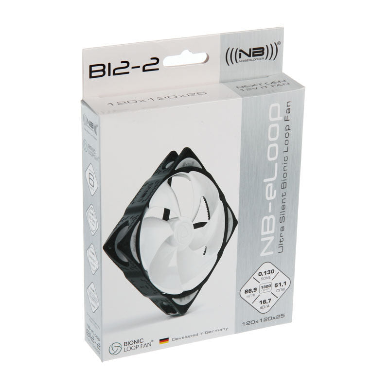 Noiseblocker NB-eLoop B12-2 vifte 120 mm 3-pack kabeladapter
