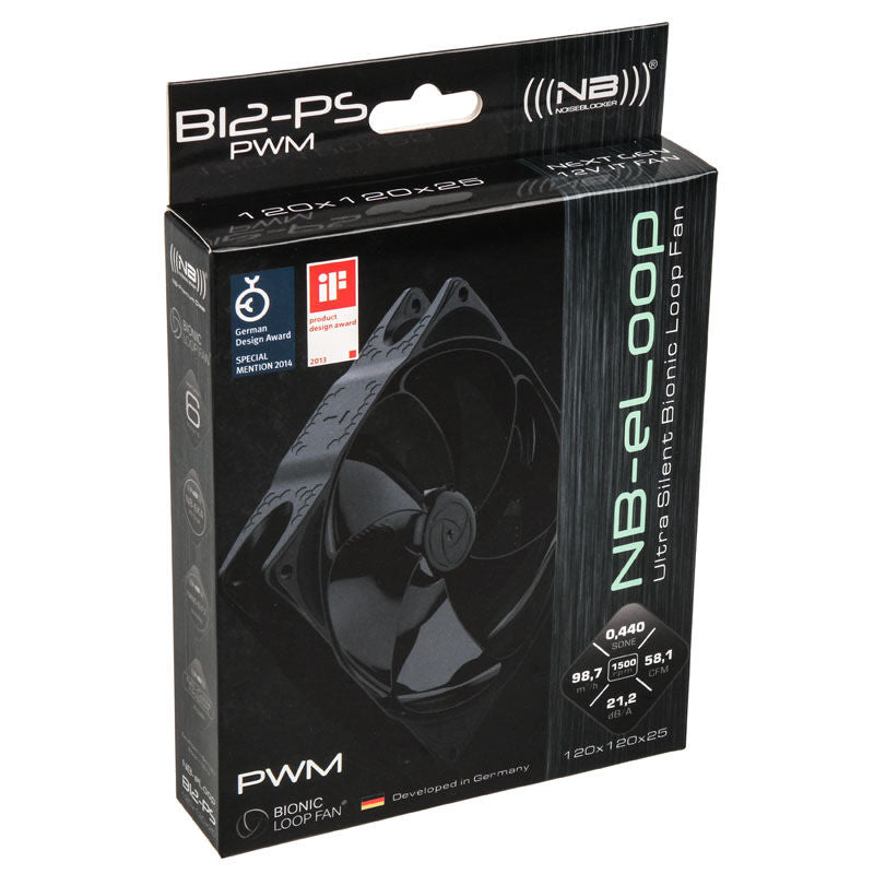 Noiseblocker NB-eLoop B12-PS Black Edition pakke med 3 vifter