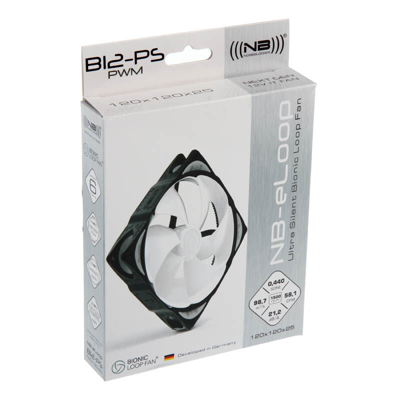 Nærbilde av Noiseblocker NB-eLoop B12-PS PWM vifte 120 mm