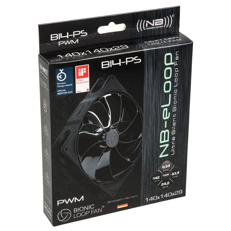Detalj av ramme på Noiseblocker NB-eLoop B14-PS Black Edition vifte