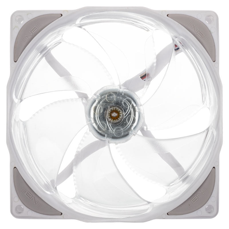 Detalj av Noiseblocker NB-eLoop X B12-PS ARGB PWM vifte 120 mm hvit