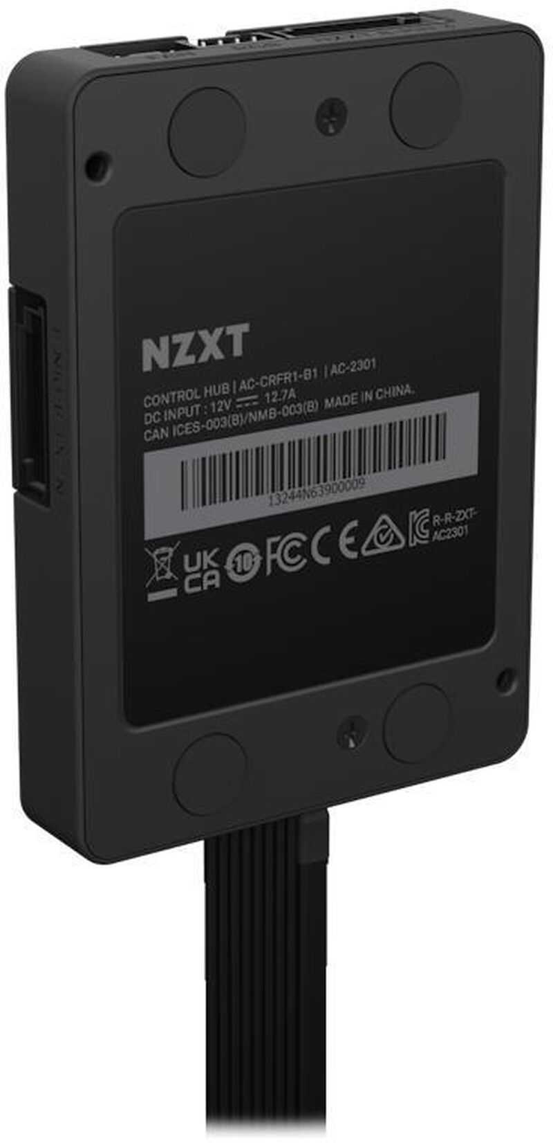 Detalj av NZXT Control Hub RGB- og viftestyring
