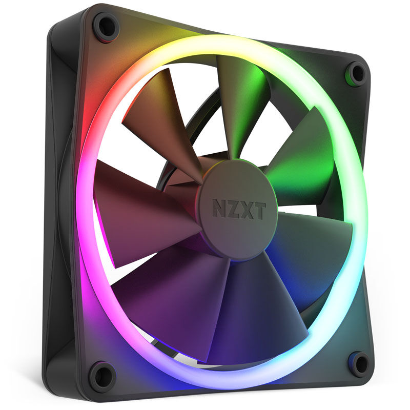 NZXT F120 PWM vifte 120 mm RGB svart forfra
