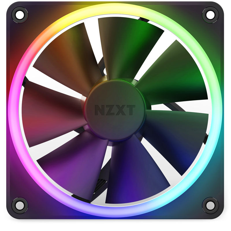 NZXT F120 PWM vifte 120 mm RGB svart bakside