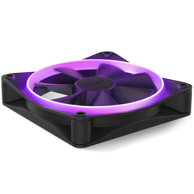 NZXT F120 PWM vifte 120 mm RGB svart montert i PC-kabinett