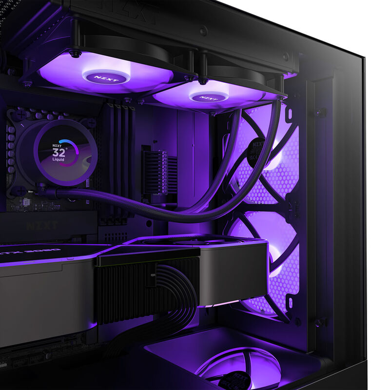 NZXT F120 RGB Core vifte 120 mm PWM svart pakket og klar til montering