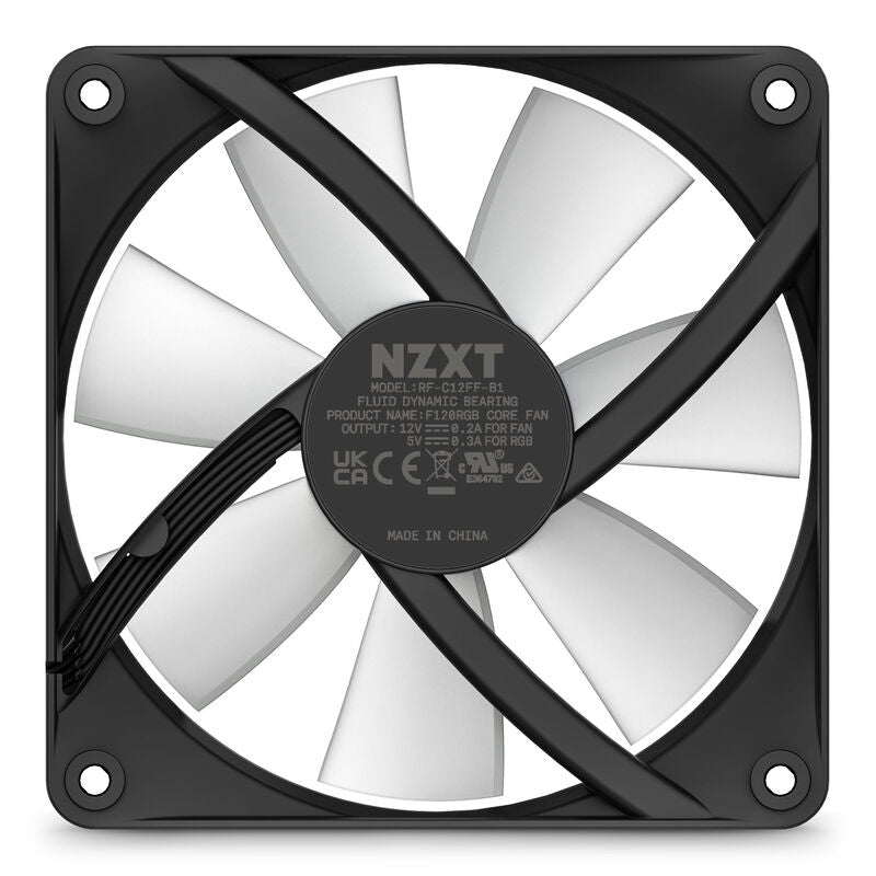 NZXT F120 RGB Core vifte 120 mm PWM svart sideprofil