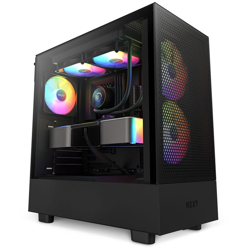 NZXT F120 RGB Core vifte 120 mm PWM svart vinklet oversikt