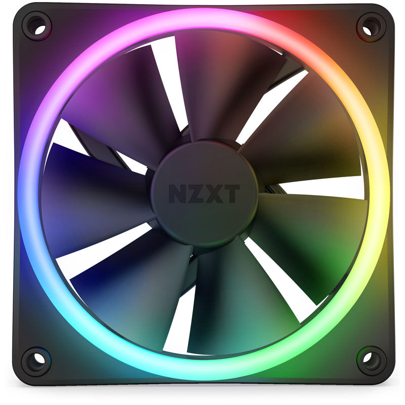 NZXT F120 RGB DUO PWM vifte 120 mm 3-pack svart bakside