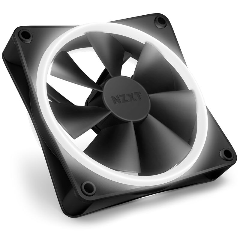 Montert NZXT F120 RGB DUO PWM vifte 120 mm 3-pack svart i kabinett