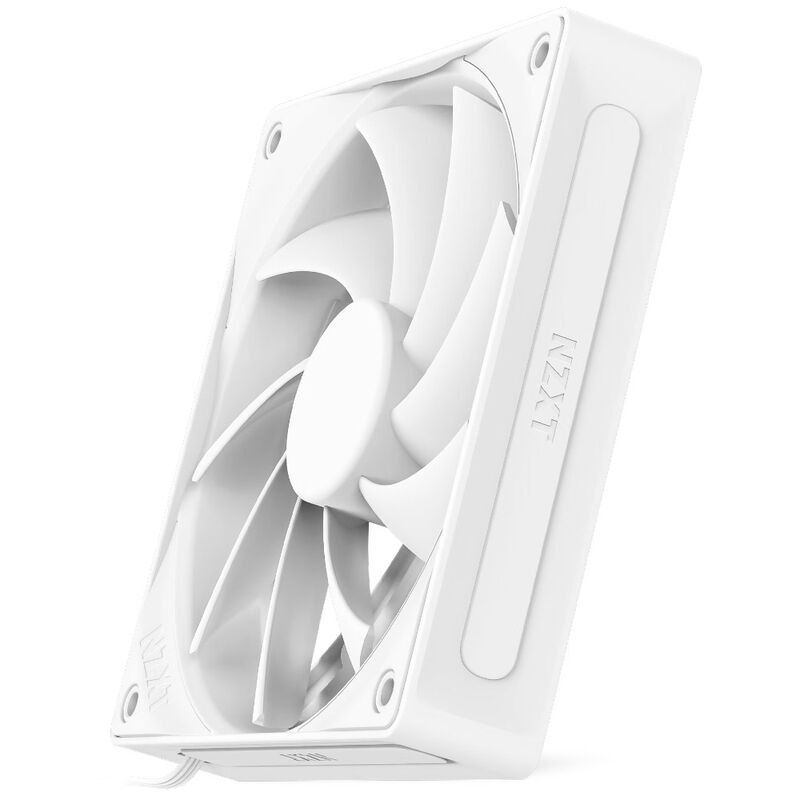 NZXT F120Q V2 PWM vifte 120 mm hvit stillegående detalj av vifteblader