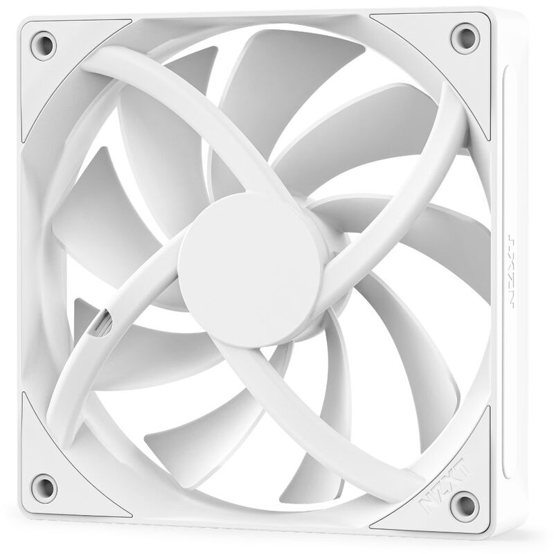 NZXT F120Q V2 PWM vifte 120 mm hvit stillegående montert i PC