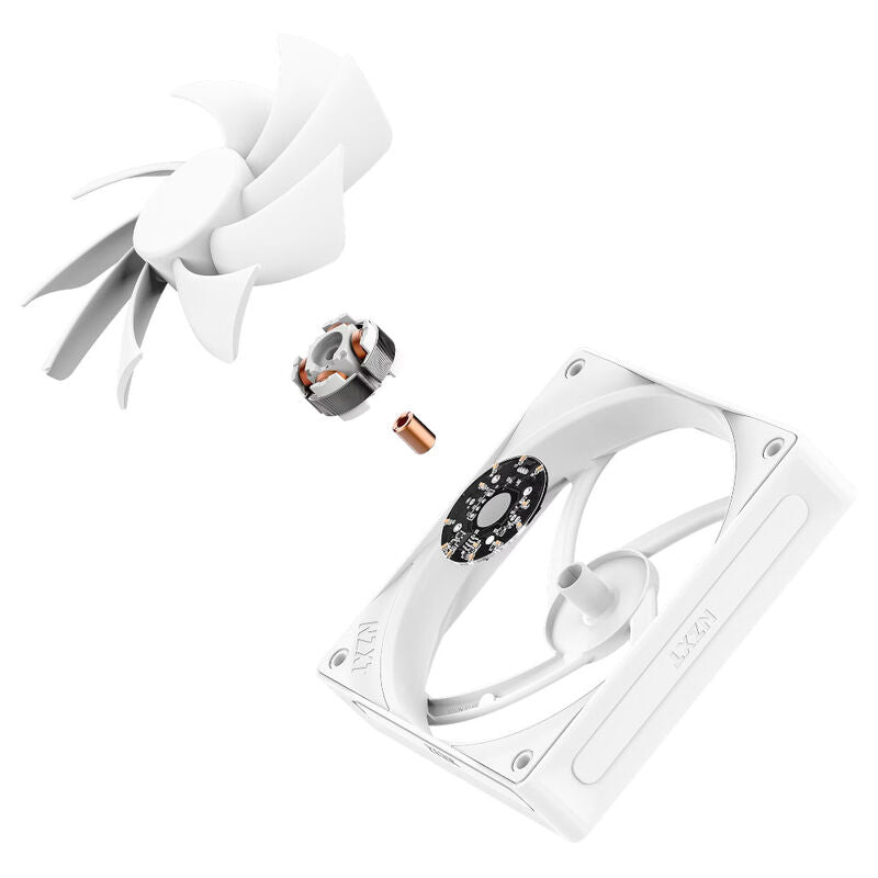 NZXT F120Q V2 PWM vifte 120 mm hvit stillegående nærbilde av ramme