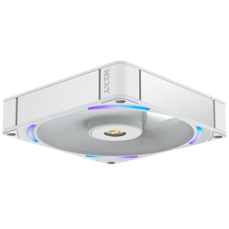 NZXT F140X RGB kabinettsvifte 140 mm PWM ARGB hvit nærbilde av RGB-LED