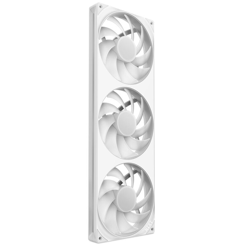 Visning av kabeltilkoblinger på NZXT F420 RGB Core kabinettsvifte 420 mm Uni-Frame hvit