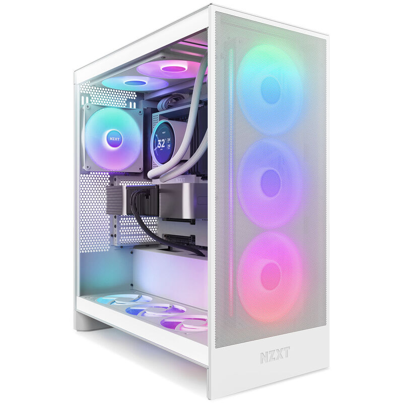 Oversikt over NZXT F420 RGB Core kabinettsvifte 420 mm Uni-Frame hvit