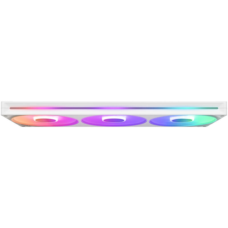 Sideprofil av NZXT F420 RGB Core kabinettsvifte 420 mm Uni-Frame hvit