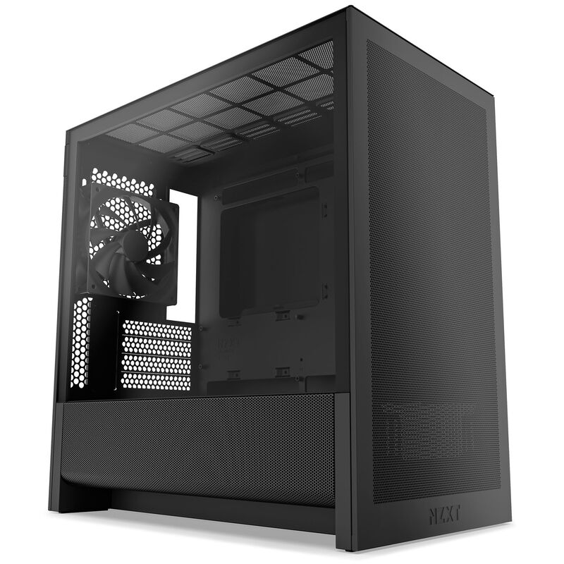 NZXT H3 Flow kabinett midtårn mATX herdet glass svart forfra
