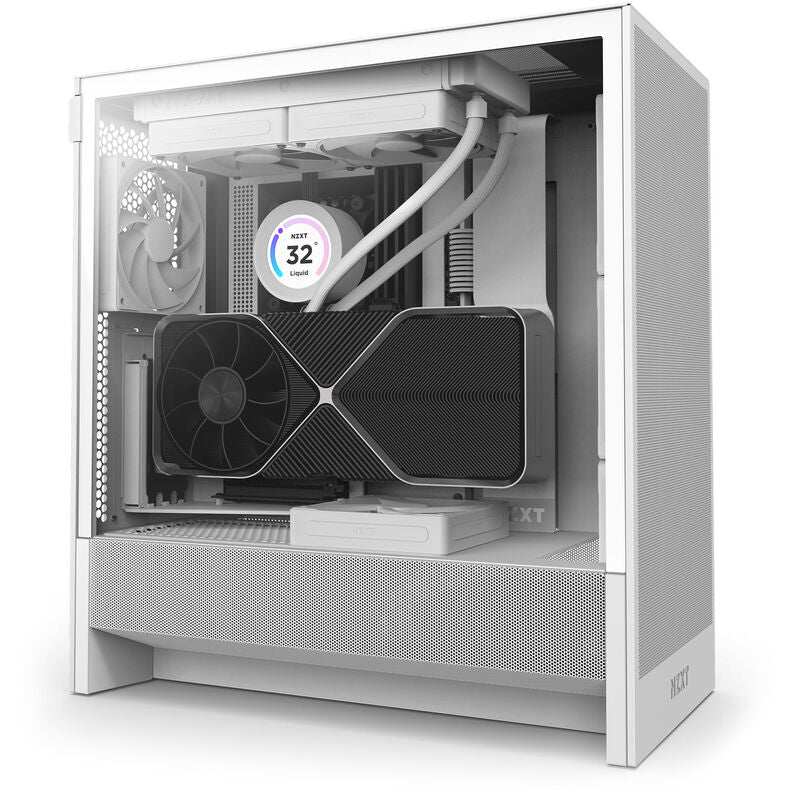 NZXT H5 Flow kabinett midtårn ATX herdet glass svart bakside