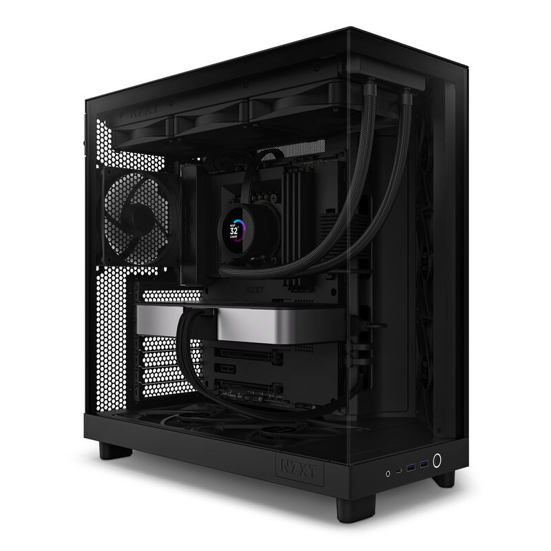 NZXT H6 Flow kabinett midtårn ATX herdet glass svart bakside