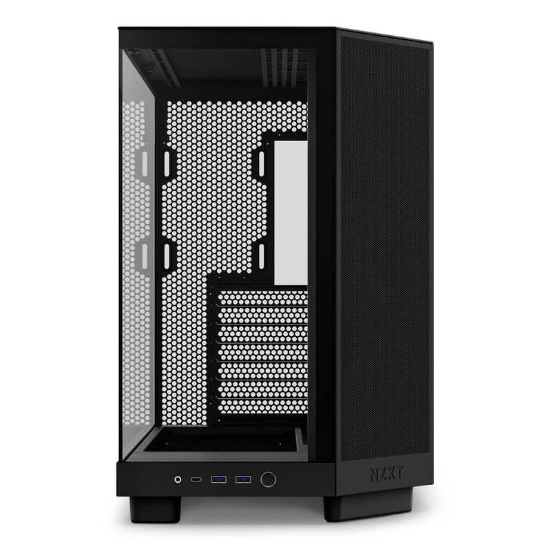 NZXT H6 Flow kabinett midtårn ATX herdet glass svart montert system