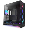 NZXT H9 Flow RGB+ kabinett midtårn E-ATX herdet glass svart forfra