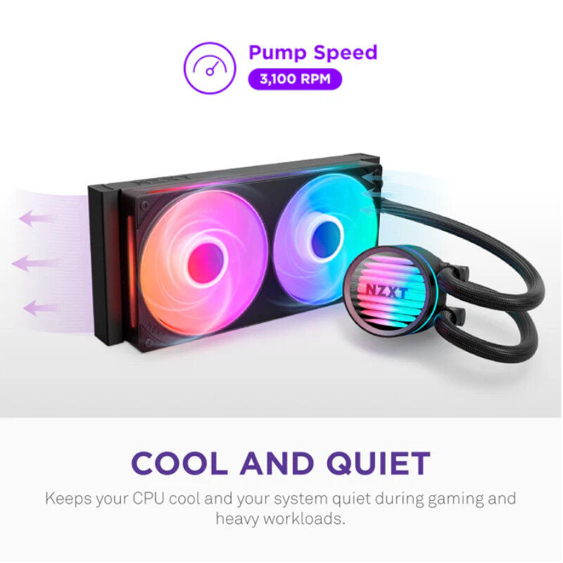 NZXT Kraken Core 360 RGB AIO vannkjøling 360 mm svart bakside